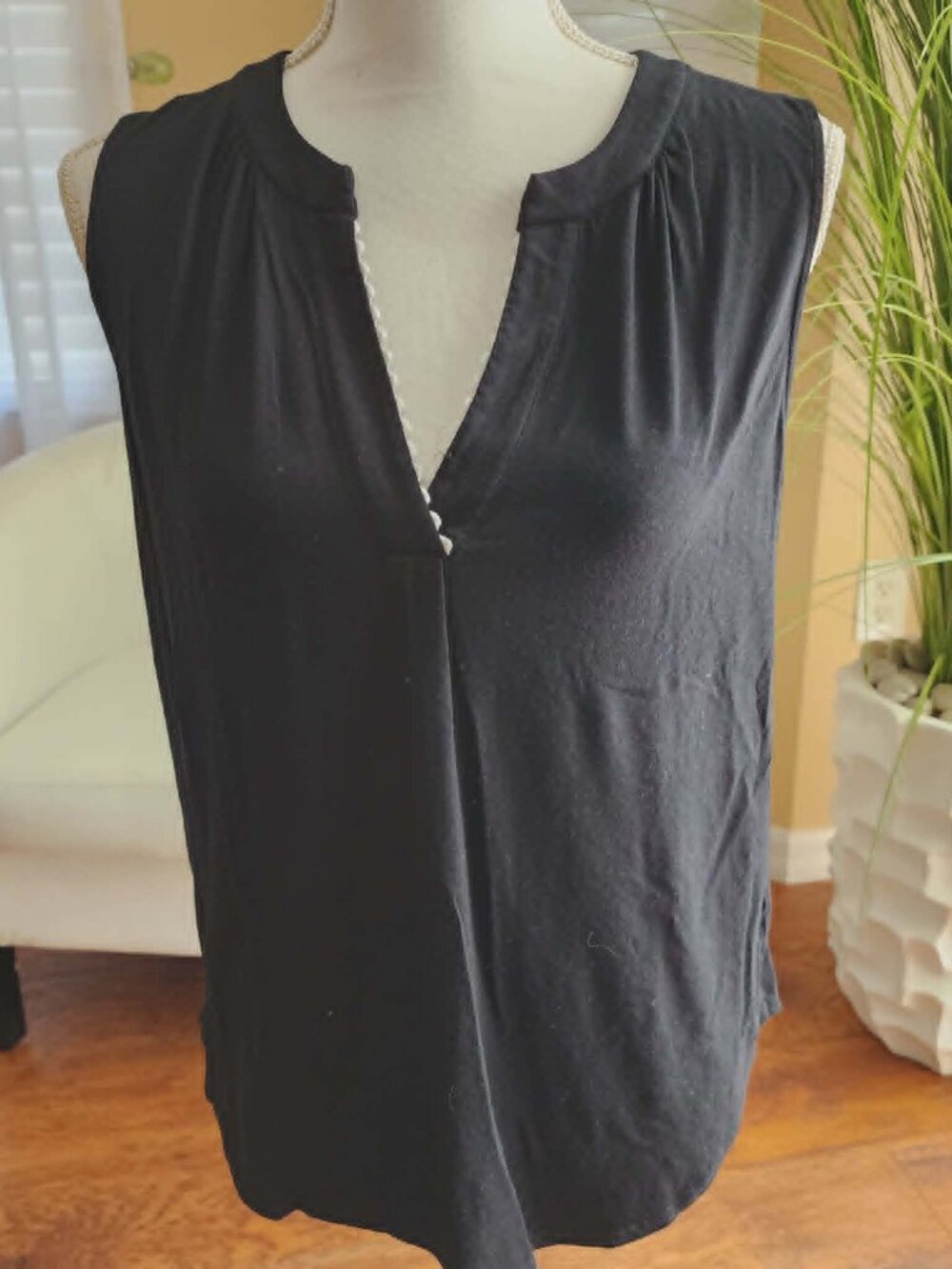 Sara Campbell Black Sleeveless Blouse